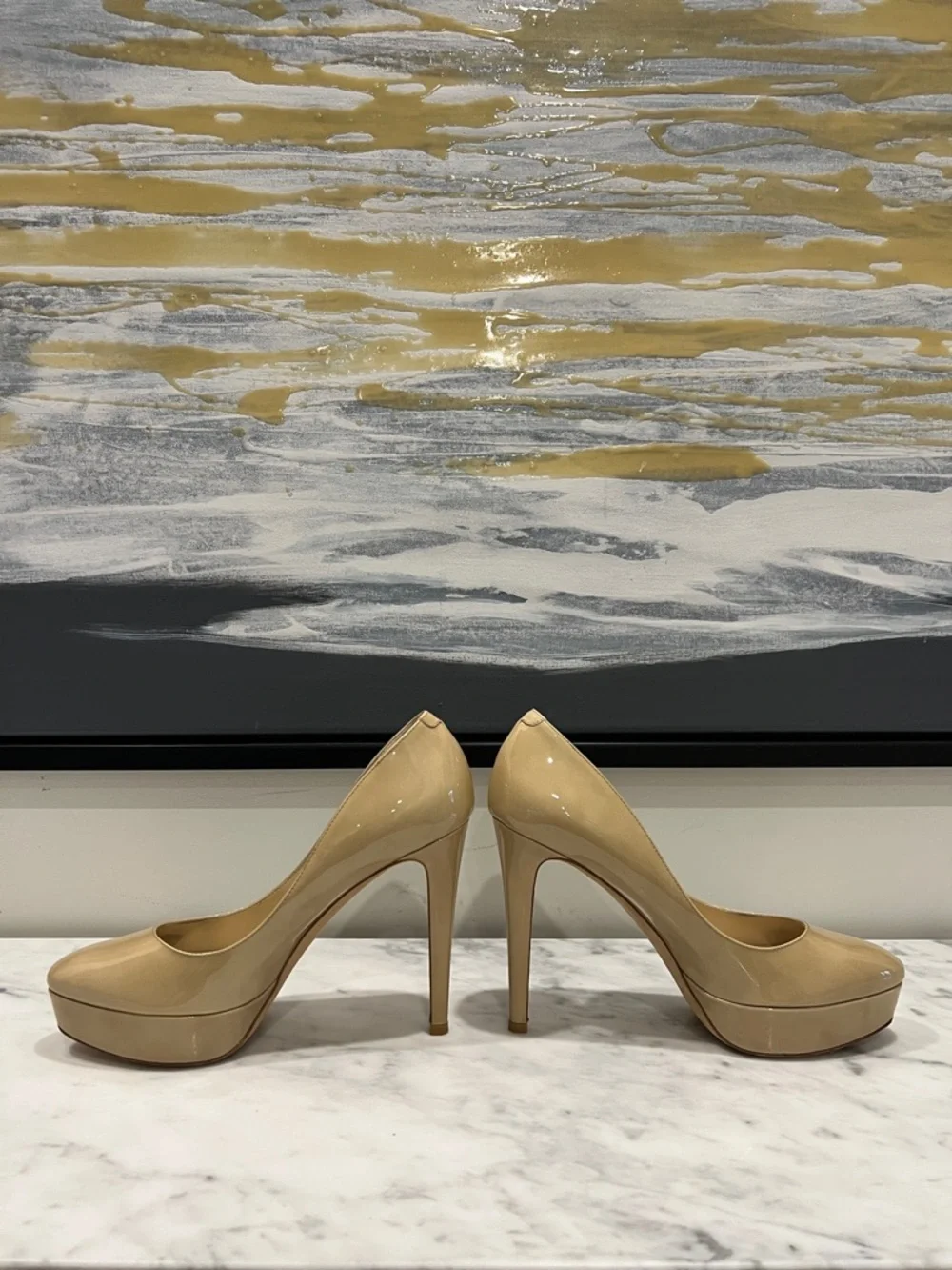 Jimmy Choo Beige Patent Leather Pumps - Picture 8 of 9